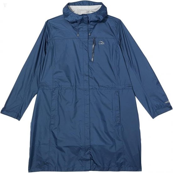 L.L.Bean Plus Size Trail Model Raincoat Nautical Navy ID-aQBQb2KC