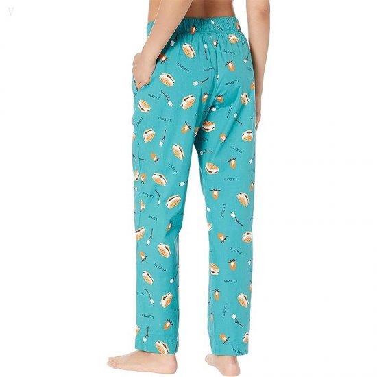 L.L.Bean Springtime Sleep PJ Set Blue-Green S\'Mores ID-BNotE5AG