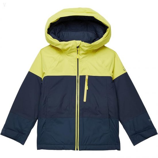 L.L.Bean Wildcat Water Resistant Ski Jacket (Big Kids) Citron/Carbon Navy ID-El2pIh7p