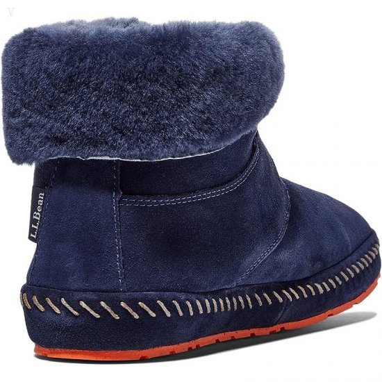 L.L.Bean Wicked Good Squam Lake Bootie Classic Navy/Classic Navy/Coral Flame ID-xeP54Dfo