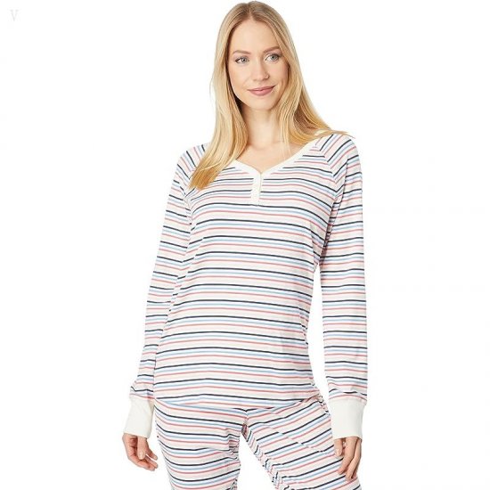 L.L.Bean Super Soft Shrink-Free Lounge Set Stripe Sailcloth Multi Stripe ID-MxyULH63