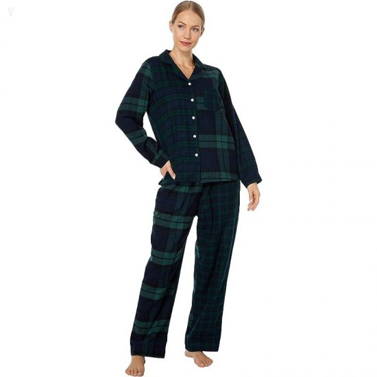 L.L.Bean Petite Scotch Plaid Flannel Pajamas Plaid Classic Black Watch Patchwork ID-e6hmZRpM