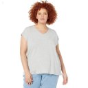 L.L.Bean Plus Size Beyond Soft Short Sleeve V-Neck Tee Light Gray Heather ID-dbmjnBp3