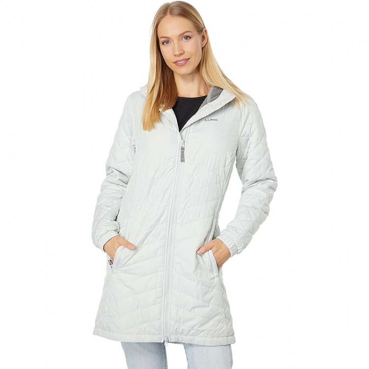 L.L.Bean Fleece Lined Primaloft Coat Silver Moon ID-44OacFHm - Click Image to Close