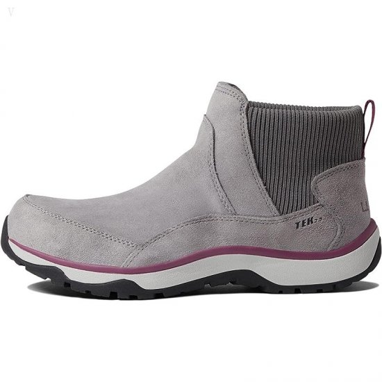 L.L.Bean Snow Sneaker 5 Ankle Boot Water Resistant Insulated Pull-On Frost Gray/Bramble Berry ID-GdIob1BT