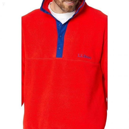 L.L.Bean Bean\'s Classic Snap Fleece Pullover Print Adults Lobster Red ID-NHkXCOJA