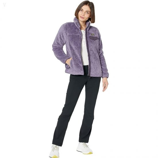 L.L.Bean Petite Hi-Pile Fleece Full Zip Jacket Muted Purple Heather/Alloy Gray ID-hFKHekb2