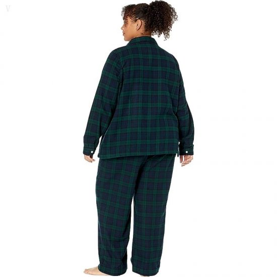 L.L.Bean Plus Size Scotch Plaid Flannel Pajamas Plaid Black Watch ID-RAbKkgYd