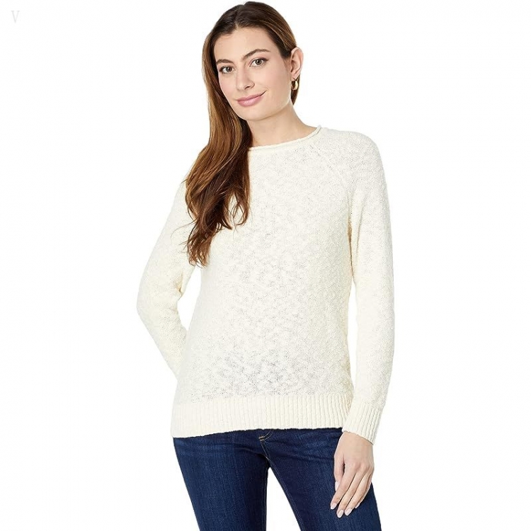 L.L.Bean Midweight Cotton Slub Rollneck Pullover Paperwhite ID-OvOCBrDs - Click Image to Close