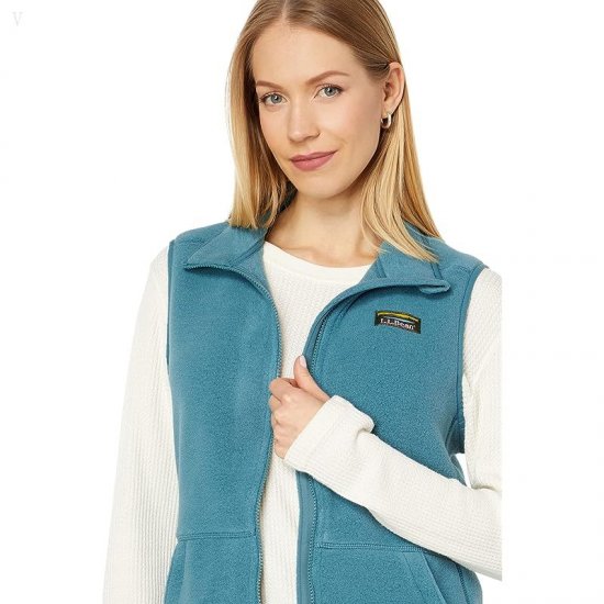 L.L.Bean Mountain Classic Fleece Vest Storm Teal ID-nKoIpntG