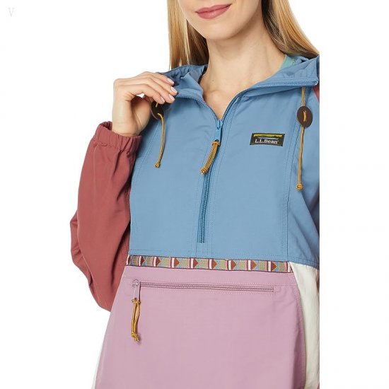 L.L.Bean Petite Mountain Classic Anorak Multicolor Bayside Blue/Iris Mauve ID-GJJissB5