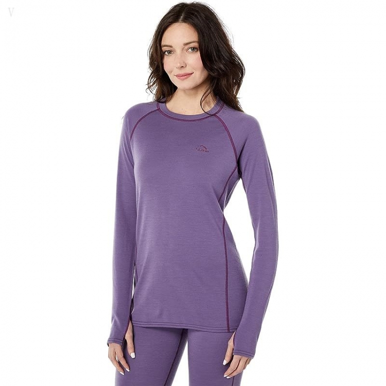 L.L.Bean Cresta Midweight 250 Crew Top Muted Purple ID-eAHxdzic - Click Image to Close