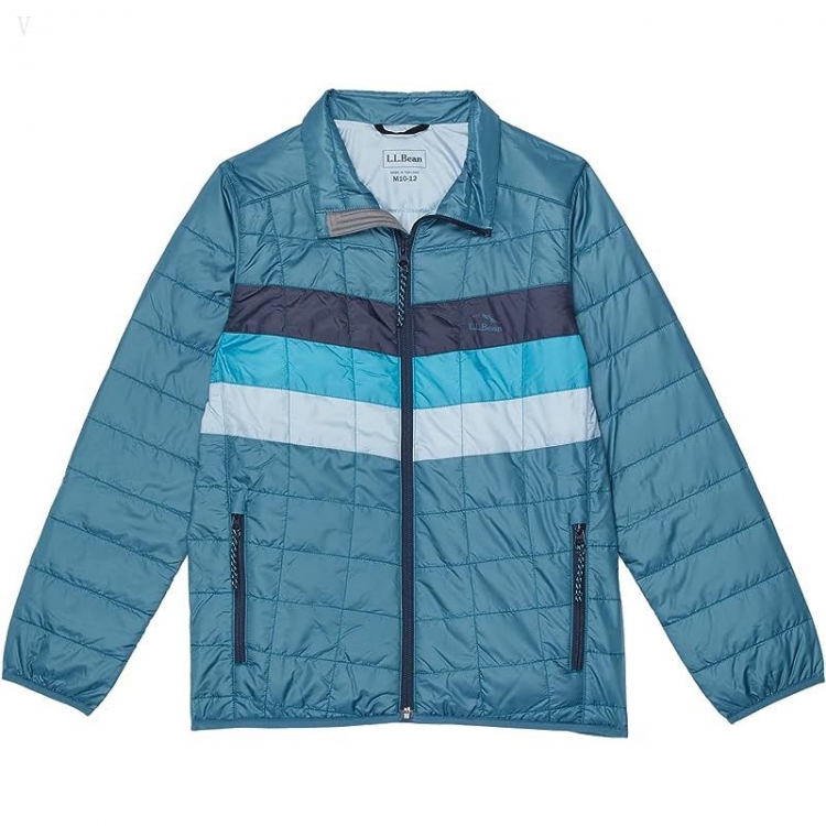 L.L.Bean Primaloft Packaway Jacket Color-Block (Big Kids) Sail Blue ID-gqsaClDl - Click Image to Close