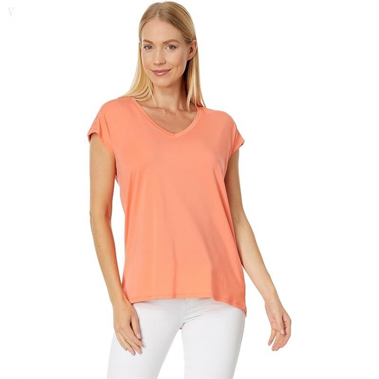 L.L.Bean Beyond Soft Short Sleeve V-Neck Tee Wild Salmon ID-6eljgxnA - Click Image to Close