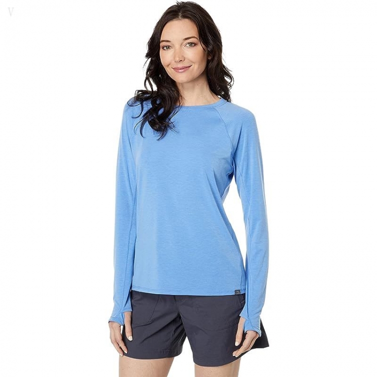 L.L.Bean Everyday Sunsmart Tee Crew Neck Long Sleeve Arctic Blue ID-IaTi7Gf4 - Click Image to Close