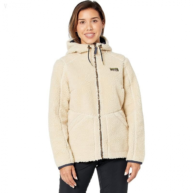 L.L.Bean Mountain Pile Fleece Hoodie Natural ID-N5afkUT9 - Click Image to Close