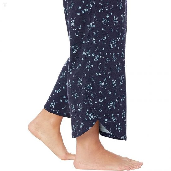 L.L.Bean Petite Restore Sleep Pants Print Carbon Navy Print ID-GWCSeLnK