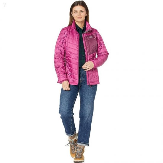 L.L.Bean Petite Primaloft Packaway Hooded Jacket Sugarplum/Bramble Berry ID-yjHk8U8G