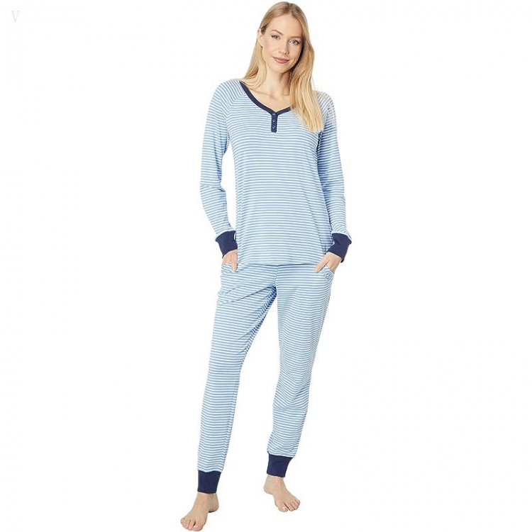 L.L.Bean Super Soft Shrink-Free Lounge Set Stripe Arctic Blue Stripe ID-Dc3SOMa7 - Click Image to Close