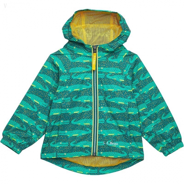 L.L.Bean Discovery Rain Jacket Print (Toddler) Darkest Green Gator ID-FDM3dXP2 - Click Image to Close