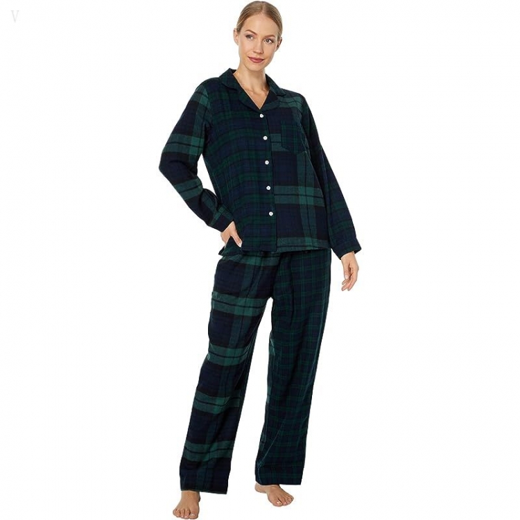 L.L.Bean Petite Scotch Plaid Flannel Pajamas Plaid Classic Black Watch Patchwork ID-e6hmZRpM - Click Image to Close