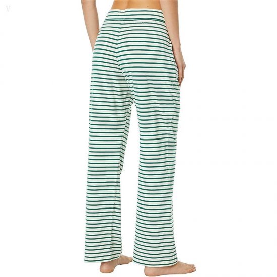 L.L.Bean Super Soft Shrink-Free Button Front Pajama Set Stripe Emerald Spruce ID-WMAnMvzP