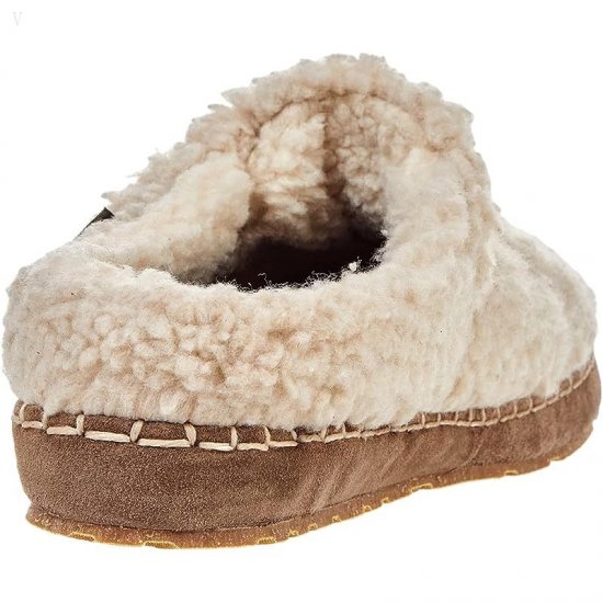 L.L.Bean Cozy Slipper Slide Pile Fleece Natural/Bright Navy ID-r0nyAi70