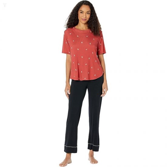 L.L.Bean Restore Sleep Top Print Deep Coral Print ID-lFg37zmN