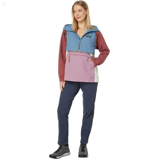 L.L.Bean Petite Mountain Classic Anorak Multicolor Bayside Blue/Iris Mauve ID-GJJissB5