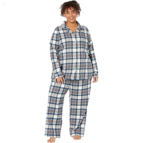 L.L.Bean Plus Size Scotch Plaid Flannel Pajamas Plaid Indigo Tartan ID-DNSjjXsA