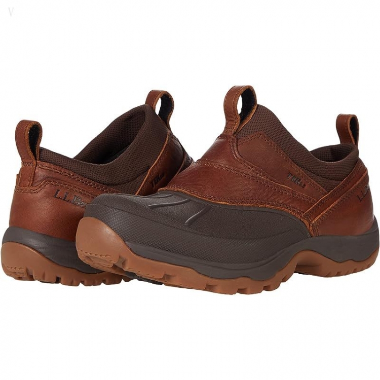 L.L.Bean Storm Chaser Slip On 5 Leather Oakwood ID-sh2HxjOf - Click Image to Close