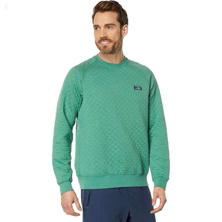 L.L.Bean Quilted Crew Neck Regular Clover ID-mLOTsyg8 - Click Image to Close