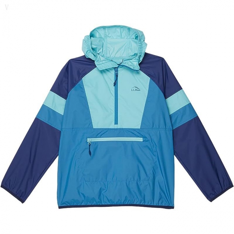 L.L.Bean Wind and Rain Anorak (Big Kids) Marine Blue/Sea Blue ID-7ZWbDdsQ - Click Image to Close