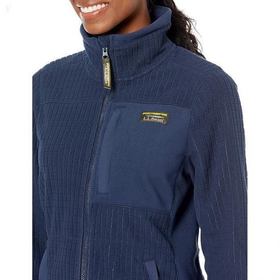 L.L.Bean Petite Mountain Classic Windproof Fleece Jacket Nautical Navy ID-GcAWTX00