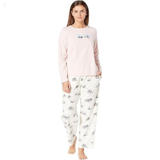 L.L.Bean Petite Camp Pajama Set Shell Pink ID-YpBCe1Qr