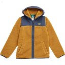 L.L.Bean Sherpa Fleece Hooded Jacket (Big Kids) Antique Gold/Carbon Navy ID-K4jK8NV3